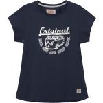 Marineblaue Kurzärmelige Rundhals-Ausschnitt T-Shirts aus Jersey für Damen Größe M für den für den Sommer 