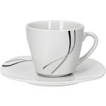 Silberne Van Well Runde Kaffeetassen-Sets 220 ml aus Porzellan 2-teilig 