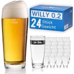 Van Well Runde Biergläser 200 ml aus Glas spülmaschinenfest 24-teilig 