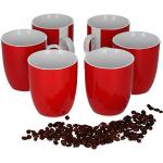 Rote Van Well Vario Kaffeetassen-Sets 300 ml Glänzende aus Porzellan 6-teilig 6 Personen 
