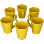 Gelbe Unifarbene Moderne Van Well Kaffeebecher aus Porzellan mikrowellengeeignet 6 Personen 