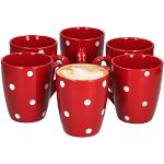 Rote Van Well Kaffeetassen-Sets aus Steingut spülmaschinenfest 6-teilig 6 Personen 