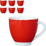 Rote Van Well Vario Kaffeetassen 200 ml aus Porzellan mikrowellengeeignet 