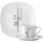 Weiße Motiv Van Well Lido Runde Kaffeeservice aus Porzellan mikrowellengeeignet 18-teilig 
