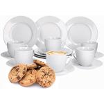 Van Well Trend 18-Piece Coffee Service for 6 People White Coffee Cups + Saucers + Cake Plate