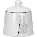 Weiße Blumenmuster Moderne Van Well Zuckerdosen & Zuckerschalen aus Porzellan mikrowellengeeignet 
