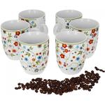 Beige Van Well Vario Kaffeetassen-Sets 300 ml Glänzende aus Porzellan 6 Personen 
