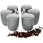 Graue Van Well Vario Kaffeetassen-Sets 300 ml glänzend aus Porzellan 6-teilig 6 Personen 