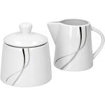 Silberne Van Well Runde Milch & Zucker Sets glänzend aus Porzellan lebensmittelecht 