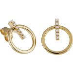 Goldene Elegante Vandenberg Diamant Ohrringe aus Gelbgold 10 Karat mit Diamant für Damen 