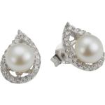 Silberne Perlenohrstecker mit Echte Perle für Damen 