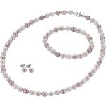 Silberne Schmuck Sets mit Echte Perle für Damen 