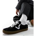 Reduzierte Schwarze Vans Low Sneaker mit Schnürsenkel aus Leder für Herren Größe 40 