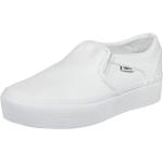 Reduzierte Weiße Vans Old Skool Platform Slip-on Sneaker ohne Verschluss aus Textil für Damen Größe 42 