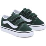 Grüne Vans Old Skool Low Sneaker ohne Verschluss aus Veloursleder für Kinder 