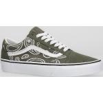 Reduzierte Grüne Paisley Vans Old Skool Low Sneaker mit Skater-Motiv aus Veloursleder für Herren Größe 39,5 