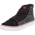 Vans Sk8-Hi Slim VQG364I, Unisex - Erwachsene Klassische Sneakers, Schwarz ((Cracked) Black/red), EU 36 (US 4.5)