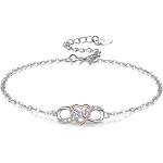 Nickelfreie Silberne Infinity Armbänder & Unendlich Armbänder aus Silber mit Zirkonia für Damen 