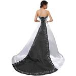 Schwarze Bestickte Brautkleider & Hochzeitskleider aus Satin für Damen Größe XL für den für den Winter 