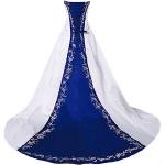 Blaue Bestickte Brautkleider & Hochzeitskleider für Damen Größe L für den für den Winter 