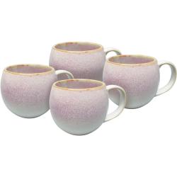 vanWell Kaffeebecher 4erSet bauchig ca. 50cl Steingut (pink) - B-Ware sehr gut