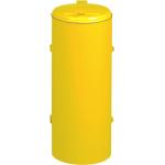 Gelbe Runde Müllsackständer 120l aus Kunststoff mit Deckel 
