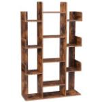 Braune Rustikale Vasagle Bücherregale aus Holz Breite 0-50cm, Höhe 100-150cm, Tiefe 0-50cm 
