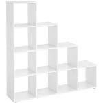Weiße Vasagle Bücherregale aus Holz Breite 100-150cm, Höhe 100-150cm, Tiefe 0-50cm 