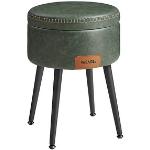 Dunkelgrüne Moderne Vasagle Runde Kleinmöbel aus Kunstleder mit Stauraum 
