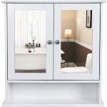 Reduzierte Weiße Vasagle Spiegelschränke aus Holz Breite 50-100cm, Höhe 50-100cm, Tiefe 0-50cm 