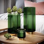 Grüne 19 cm FLHF Runde Vasen & Blumenvasen 12 cm aus Glas 