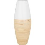 Weiße 19 cm Runde Vasen & Blumenvasen 19 cm aus Bambus 