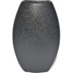 Schwarze Moderne 24 cm Ovale Tischvasen 24 cm matt aus Keramik 