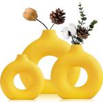 Reduzierte Gelbe Moderne Vasensets mit Donut-Motiv aus Keramik 