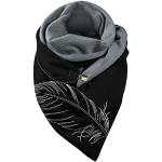 Dunkelgrüne Karo Schlauchschals & Loop-Schals mit Knopf aus Wolle für Damen Größe XXL für den für den Herbst 