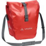 Rote Vaude Aqua Front Nachhaltige Fahrradtaschen wasserdicht 28l aus LKW-Plane mit Rollverschluss für Herren 