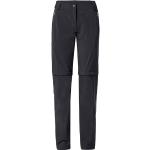 Schwarze Wasserdichte Vaude Farley Nachhaltige Zip Off Hosen mit Reißverschluss aus Polyamid für Damen Größe L 