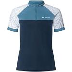 Reduzierte Blaue Sportliche Vaude Ledro Nachhaltige Stehkragen T-Shirts mit Reißverschluss für Damen Größe L 