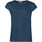 Blaue Vaude Moja Nachhaltige T-Shirts für Damen Größe XS für den für den Sommer 