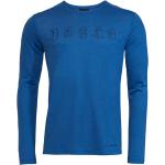 Blaue Langärmelige Vaude Rosemoor Nachhaltige T-Shirts für Herren 