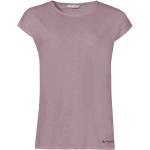 Fliederfarbene Vaude Moja Bio Nachhaltige U-Boot-Ausschnitt T-Shirts aus Jersey für Damen Größe M für den für den Sommer 