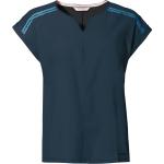Blaue Vaude Skomer Nachhaltige V-Ausschnitt T-Shirts für Damen Größe S 