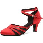 Rote Tanzschuhe Latein aus Veloursleder atmungsaktiv für Damen Größe 38 