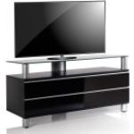Schwarze VCM TV-Lowboards & Fernsehtische aus Holz 50”- 54” mit Schublade Breite 100-150cm, Höhe 50-100cm, Tiefe 0-50cm 