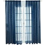 Marineblaue Sterne Romantische Gardinen & Vorhänge aus Voile transparent 