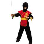 Rote Vegaoo Ninja-Kostüme aus Polyester für Kinder Größe 134 