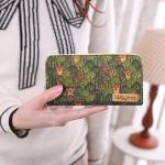 Grüne Vintage Vegane Damengeldbörsen & Damengeldbeutel mit Reißverschluss aus Kork mit RFID-Schutz 