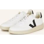 Weiße Veja V-10 Nachhaltige Low Sneaker aus Glattleder für Herren Größe 45 