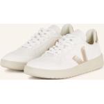 Weiße Veja V-10 Nachhaltige Low Sneaker aus Leder für Damen Größe 36 