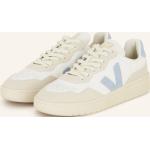 Cremefarbene Veja V-90 Nachhaltige Low Sneaker aus Veloursleder für Herren Größe 46 